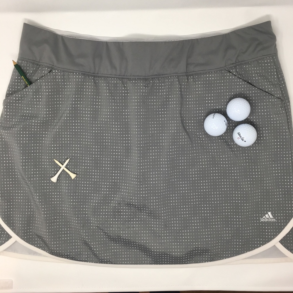 ADIDAS GOLF RUNNING SKORT GRAY WHITE SZ XL